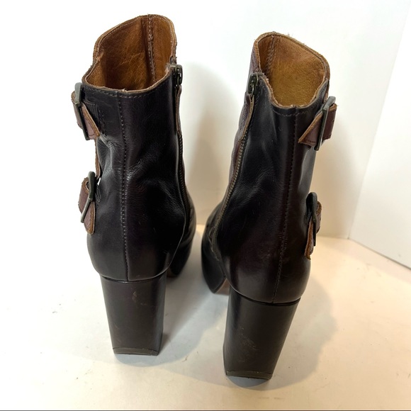 MIISTA Genuine Leather Platform Ankle Booties Two Tone Size 7 - Picture 8 of 11